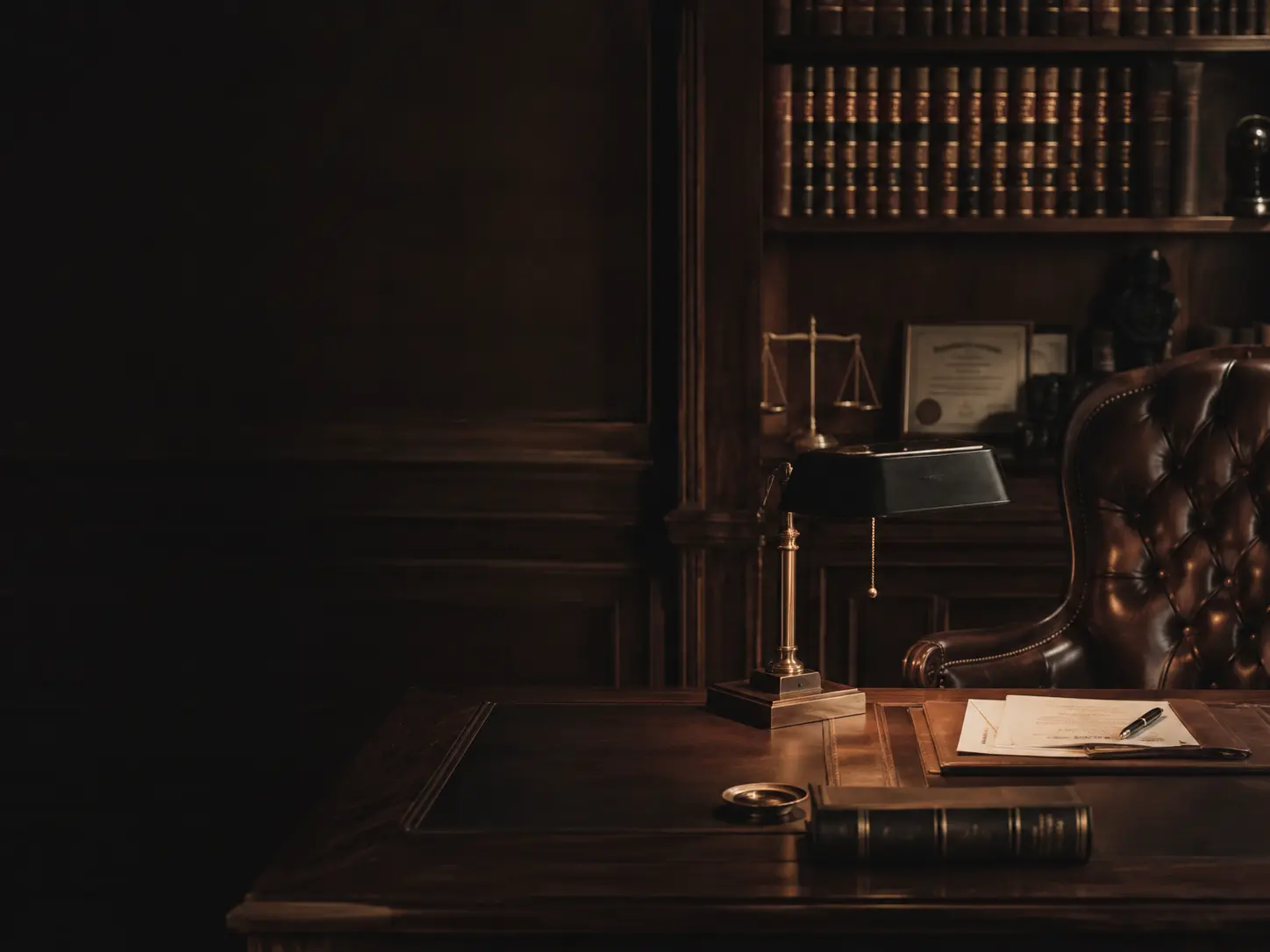 Traditional law office and desk