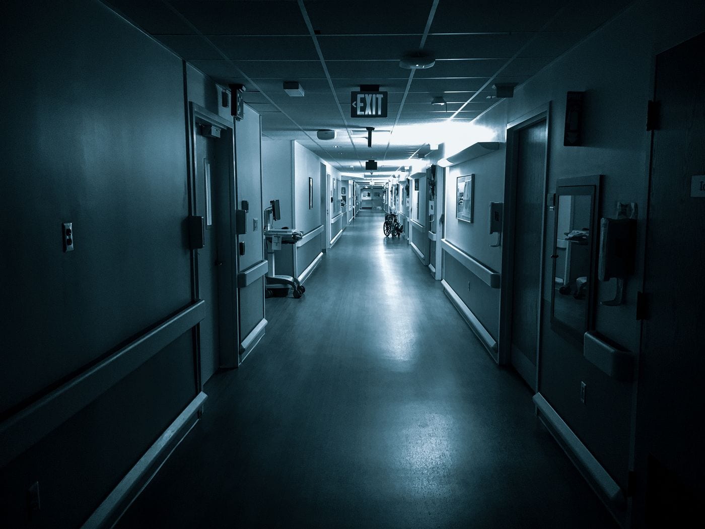Empty corridor of a modern hospital