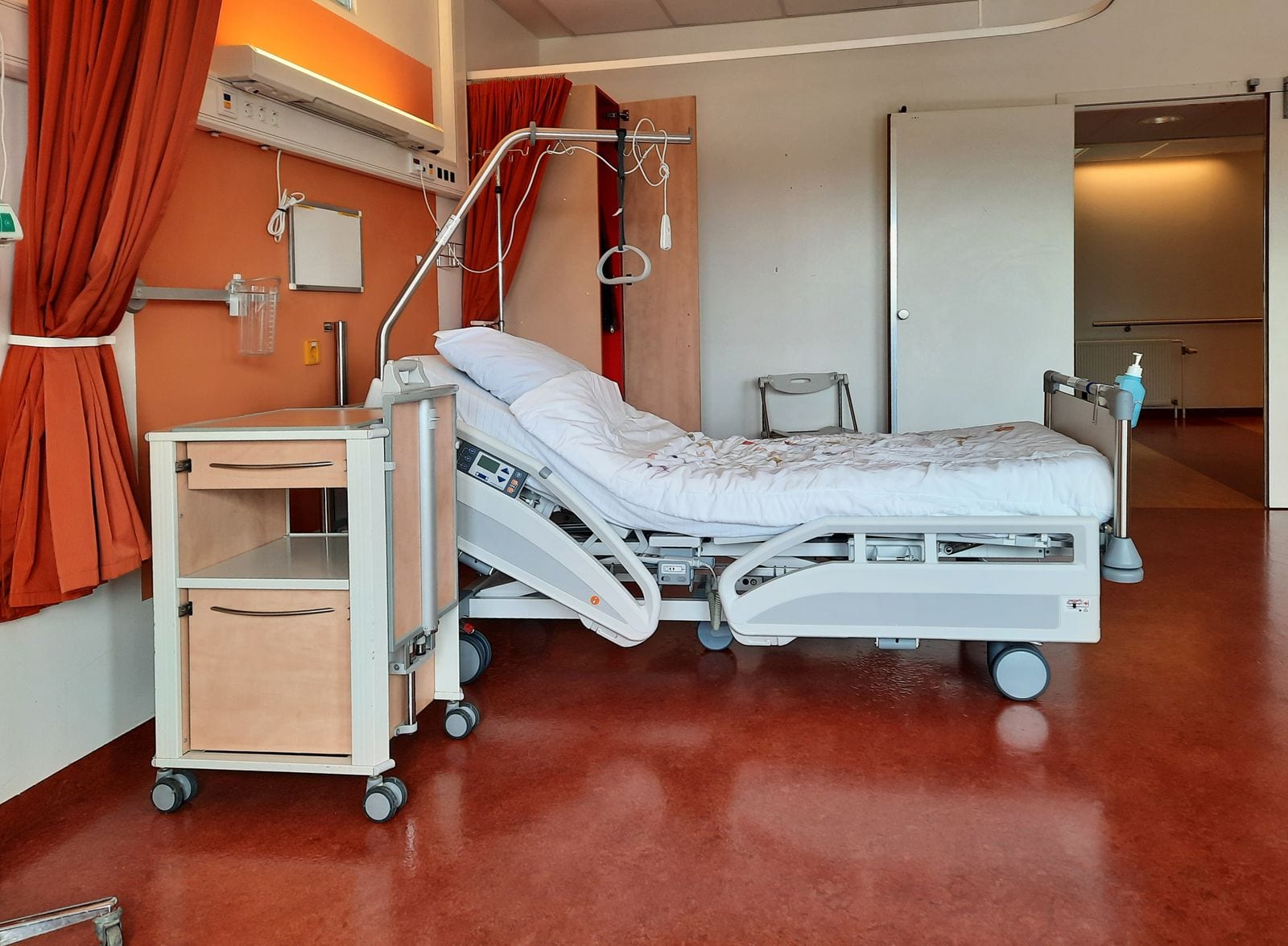 Hospital room prepared for medical care